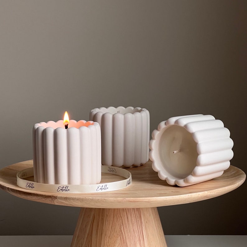 citrus ribbed jar soy wax candle soy wax scented candle handmade unique container candle