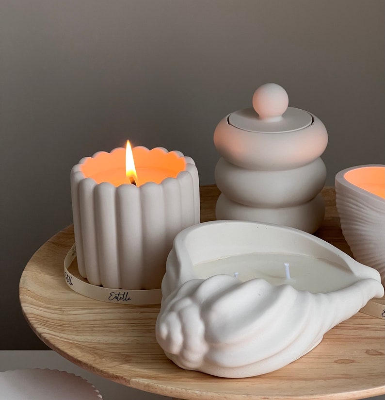 citrus ribbed jar soy wax candle soy wax scented candle handmade unique container candle