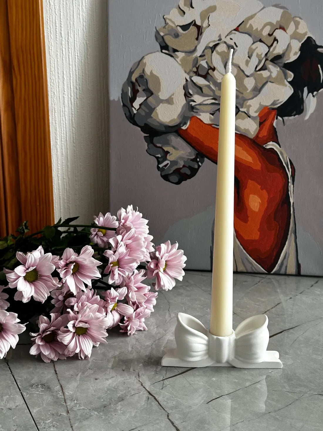 Bow Candle Holder Concrete Bow taper candle holder