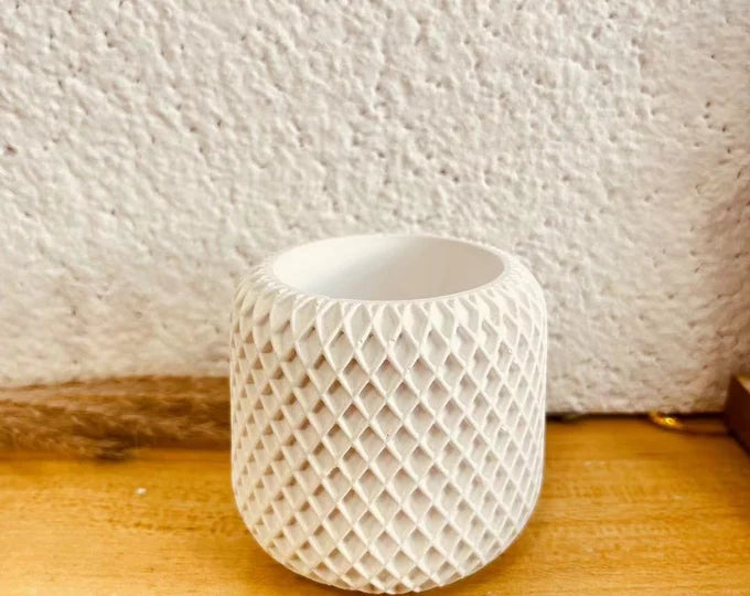 eucalyptus concrete mesh pot candle soy wax candle