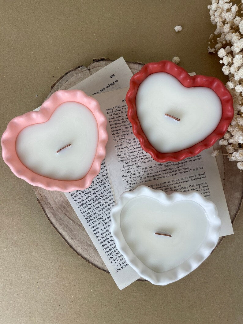 rosemary scented heart candle concrete gypsum heart candle