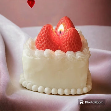 KaressaCandles' Valentine Collection Special featuring Heart Shaped Cake Candle and Strawberry Dessert Candle. Perfect for birthdays, anniversaries, and home decor. Handcrafted with soy wax for a sweet and romantic ambiance.