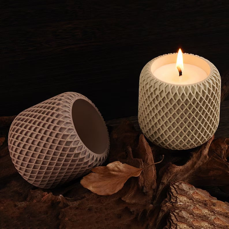 eucalyptus concrete mesh pot candle soy wax candle