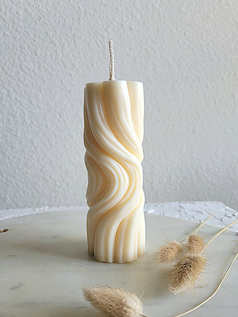 Wave Twisted Candle 3D Wave Pillar Candle