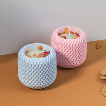 concrete mesh pot candle soy wax candle