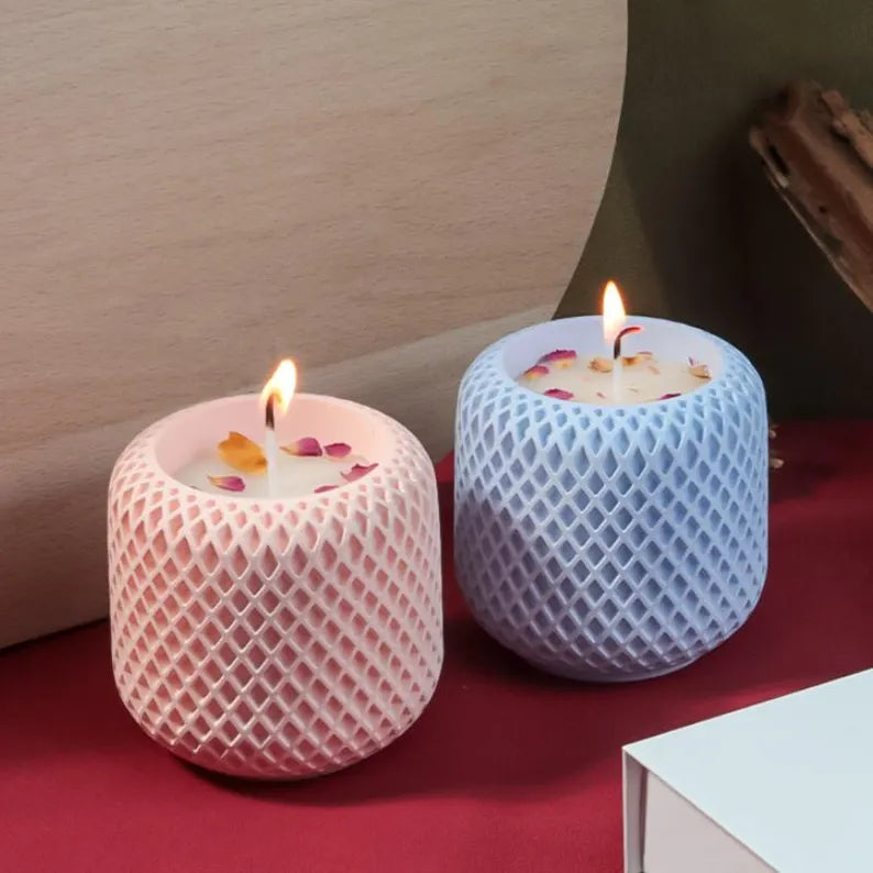 eucalyptus concrete mesh pot candle soy wax candle