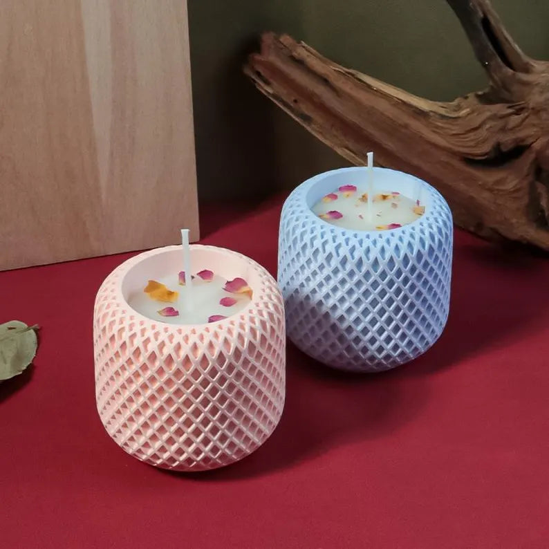 eucalyptus concrete mesh pot candle soy wax candle