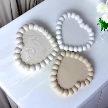 Heart Shape Concrete Bubble Tray For Jewellery