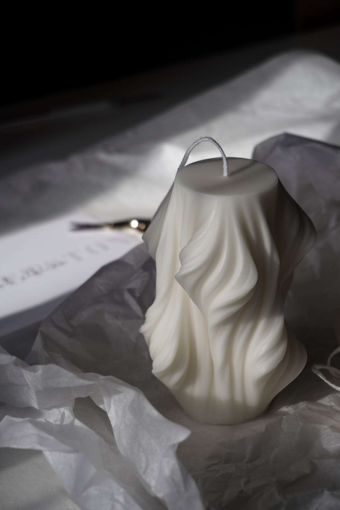 swirly pillar candle home decor candles natural soy wax herbal scented candle