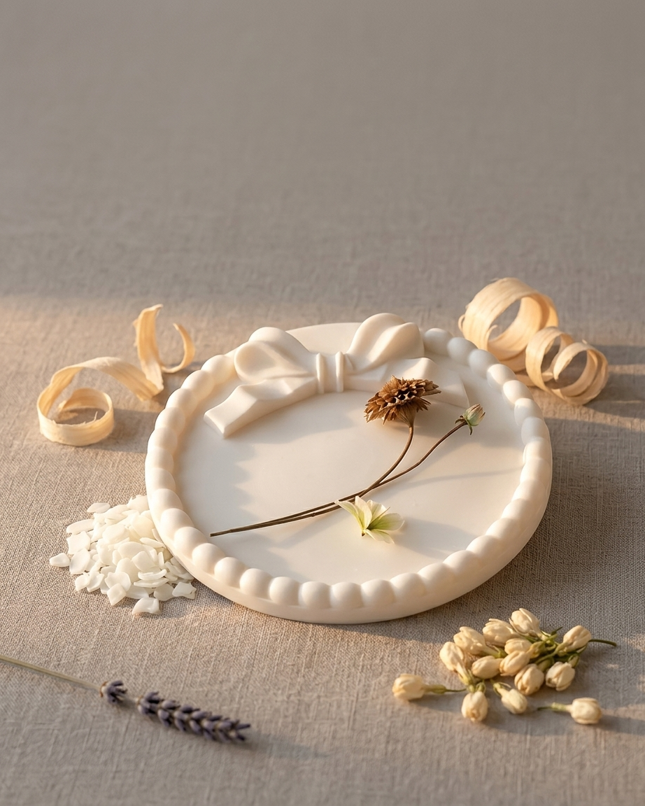 beaded bow textured coaster concrete trinket tray jewellery organiser gypsum empty open vessel wholesale bulk order India