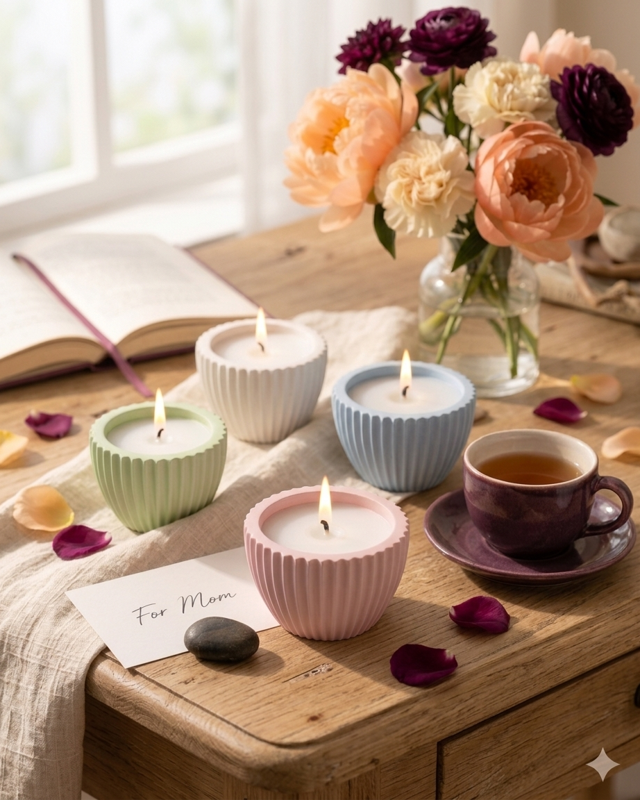 ribbed fluted concrete candle jar gypsum vessel empty empty open vessel wholesale bulk order India