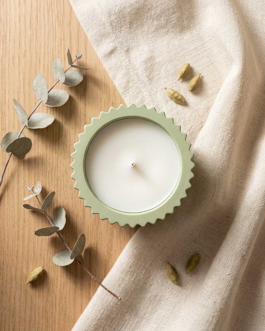 ribbed fluted concrete candle jar gypsum vessel empty empty open vessel wedding favour corporate gifting India