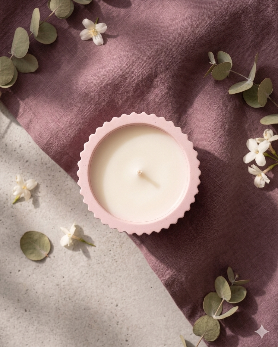 ribbed fluted concrete candle jar gypsum vessel empty empty open vessel bulk pack candle supplier Surat Gujarat India