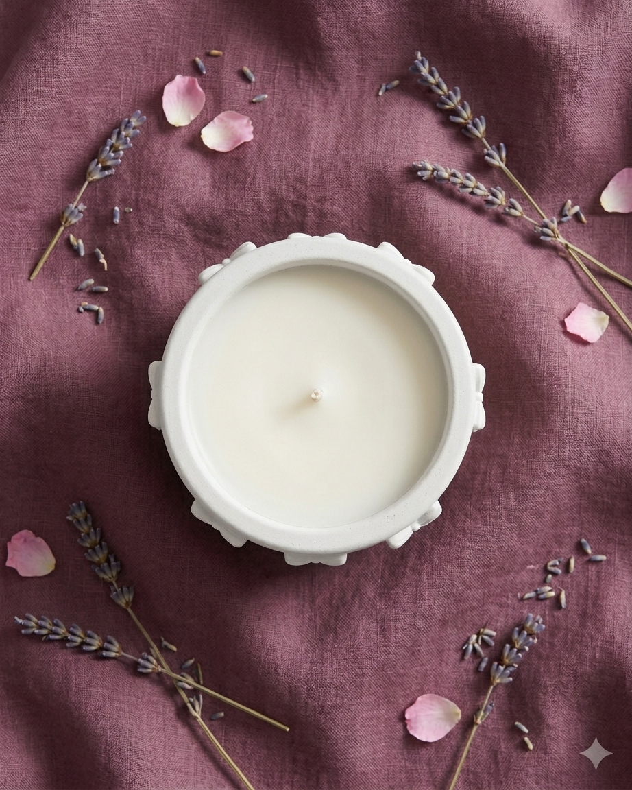 3D bow ribbon shaped concrete candle jar gypsum vessel empty empty open vessel premium festival gifting India