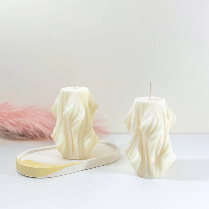 swirly pillar candle home decor candles natural soy wax herbal scented candle