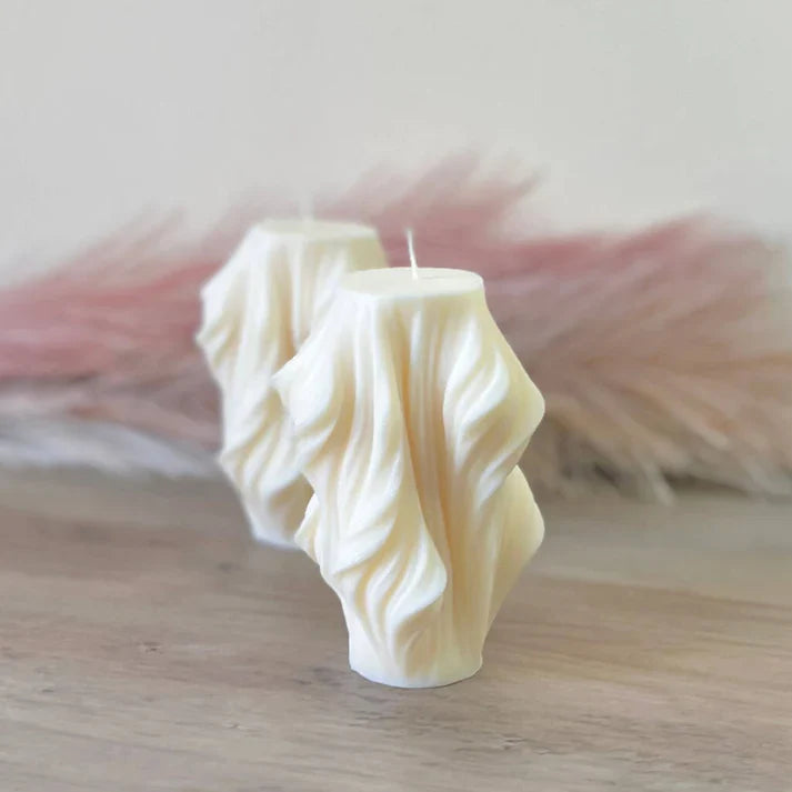 swirly pillar candle home decor candles natural soy wax chocolate scented candle