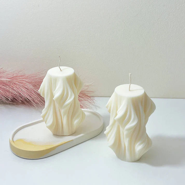 swirly pillar candle home decor candles natural soy wax chocolate scented candle