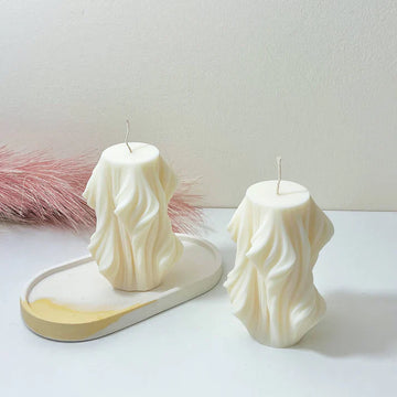 swirly pillar candle home decor candles natural soy wax chocolate scented candle